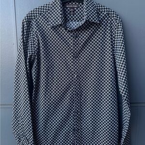 Michael Kors Men's Geometric Black and White Shirt